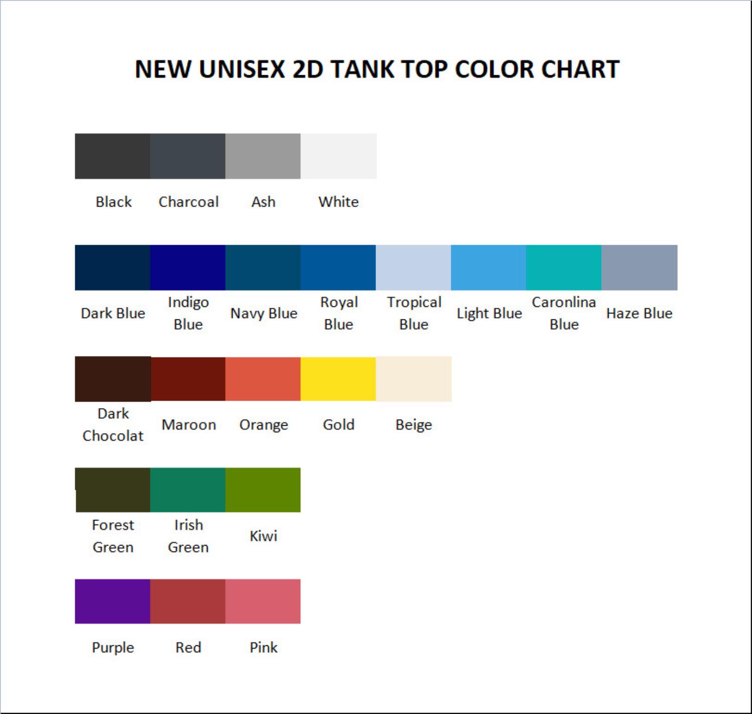 tank top color chart - Sleep Token UK Shop