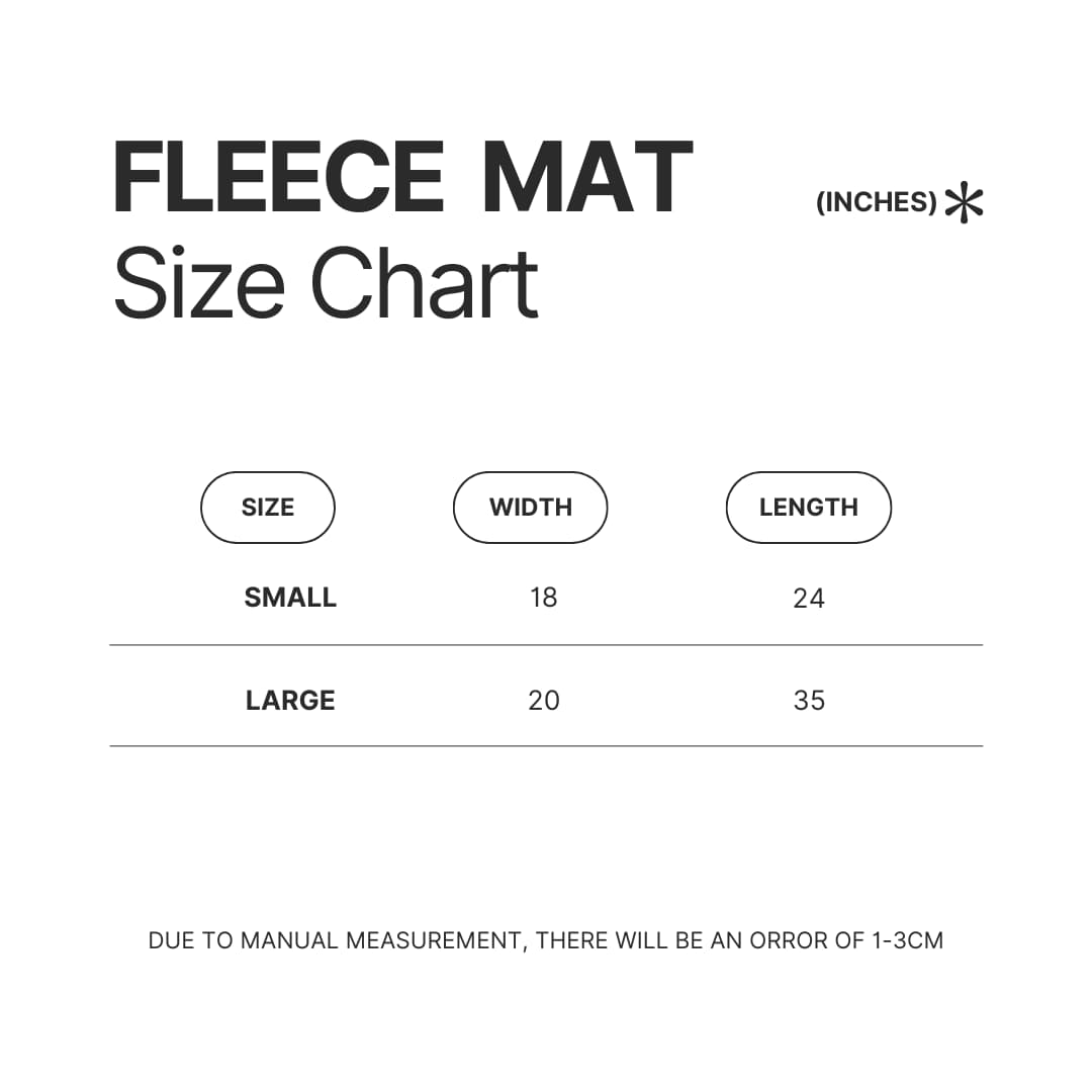 Fleece Mat Size Chart - Sleep Token UK Shop