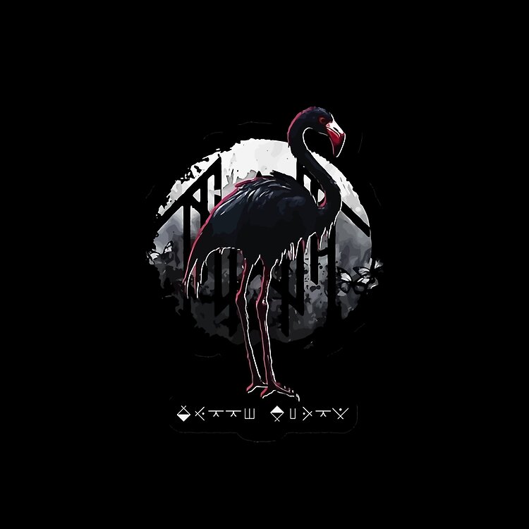Black Flamingo Full Moon Rune Alphabet Artwork Tote Bag - Image 2