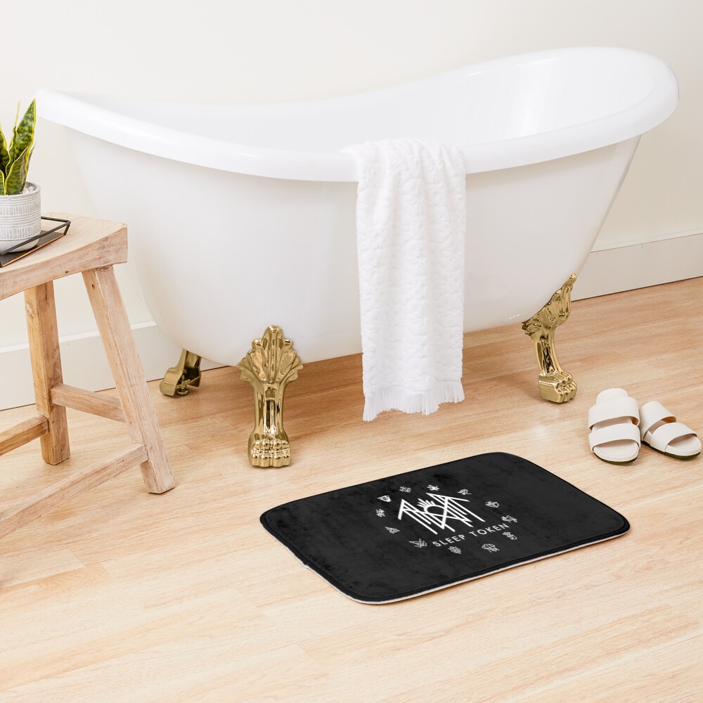 Metal Band Logo White Color Bath Mat - Image 2