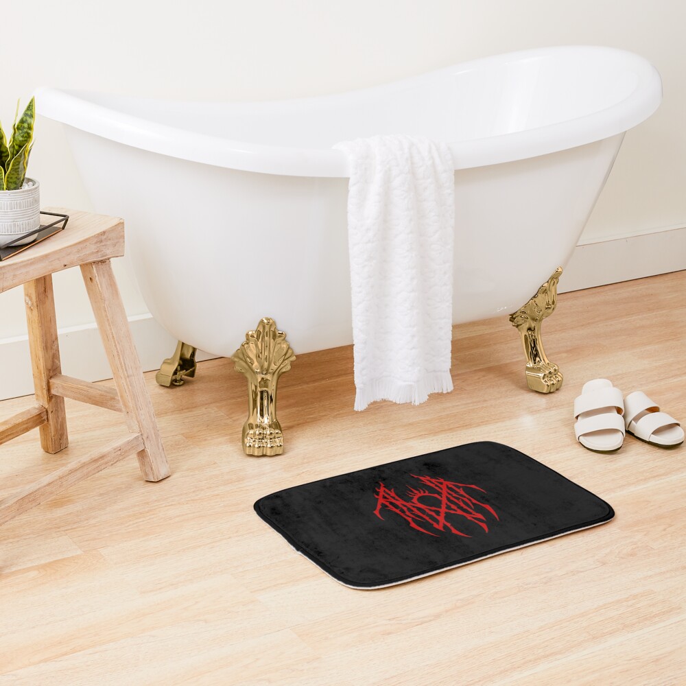 Red Logo Metal Band Bath Mat - Image 2